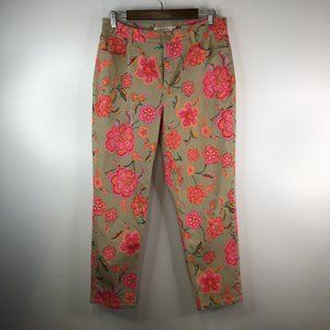 Jones New York Soho Ankle Floral Slimming Features Pants 16